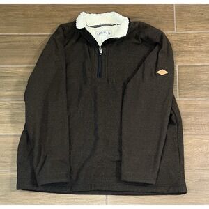 Orvis Men's Sherpa Lined 1/4 Zip Pullover Sweater, Brown XXL